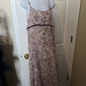 Source Unknown Floral Maxi Dress - Cream and Brown